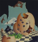 “Realtà onirica n°1″, 90×80 cm., tecnica mista