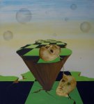 "Ipocrisia n° 2", 100x90 cm., tecnica mista